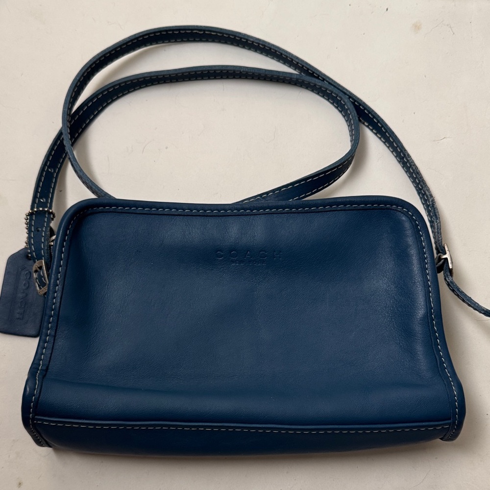 Coach Navy Leather Crossbody Bag